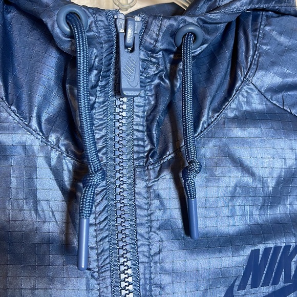 Nike Windbreaker Rain Hooded Blue Jacket Size XS - Picture 5 of 9